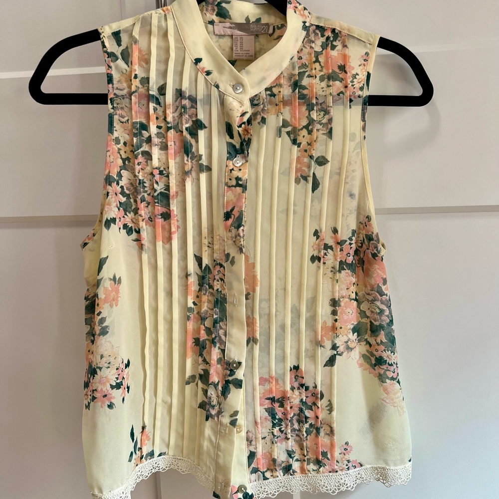 Yellow floral blouse